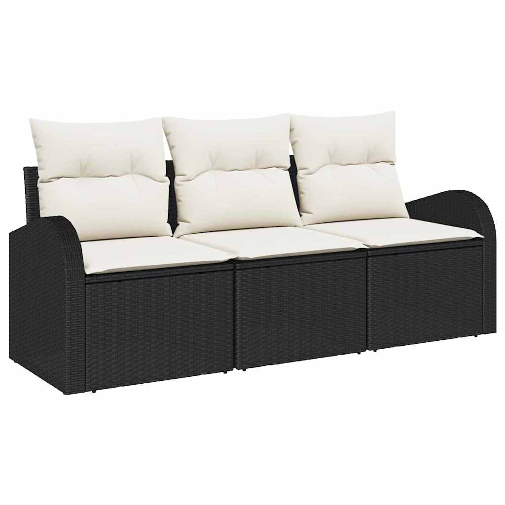 Havesofa Sæt Med Pude 3 Dele Poly Rattan - Billede 2