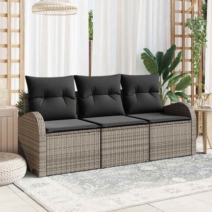 Havesofa Sæt Med Pude 3 Dele Poly Rattan