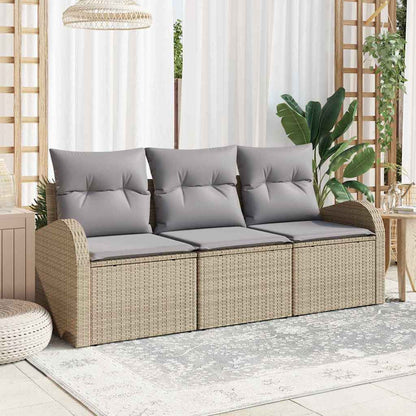 Havesofa Sæt Med Pude 3 Dele Poly Rattan