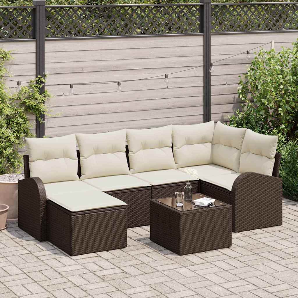 Havesofa Sæt 7 Stk. Polyrattan - Variant 3346118