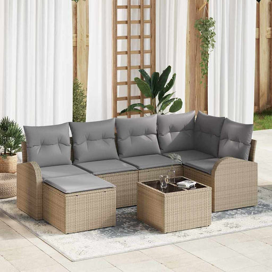 Havesofa Sæt 7 Stk. Polyrattan - Hovedbillede