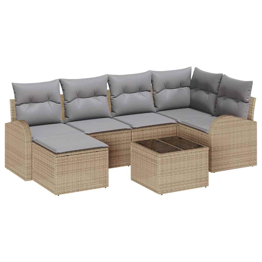 Havesofa Sæt 7 Stk. Polyrattan - Billede 2