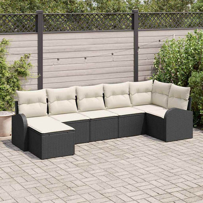 Havesofa Sæt Med Pude 7 Dele Poly Rattan - Hovedbillede
