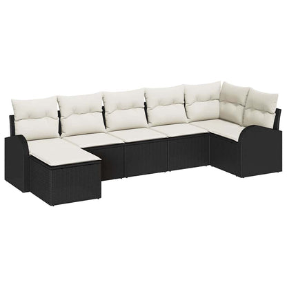 Havesofa Sæt Med Pude 7 Dele Poly Rattan - Billede 2