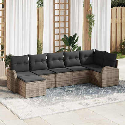 Havesofa Sæt Med Pude 7 Dele Poly Rattan - Variant 3346129