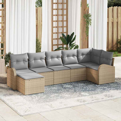 Havesofa Sæt Med Pude 7 Dele Poly Rattan - Variant 3346130