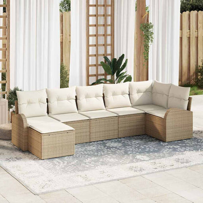 Havesofa Sæt Med Pude 7 Dele Poly Rattan - Variant 3346131