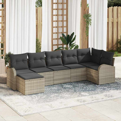 Havesofa Sæt Med Pude 7 Dele Poly Rattan - Variant 3346132