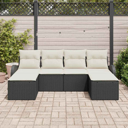 Havesofa Sæt Med Pude 6 Dele Poly Rattan - Billede 3