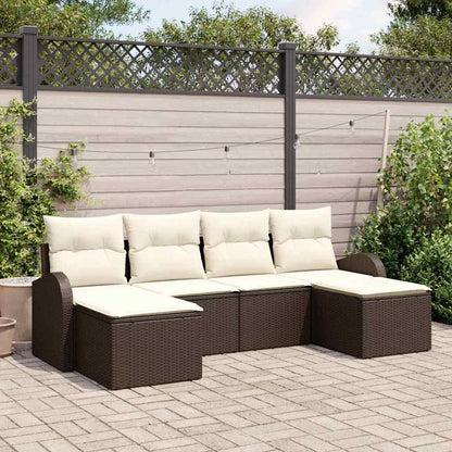 Havesofa Sæt Med Pude 6 Dele Poly Rattan - Variant 3346148