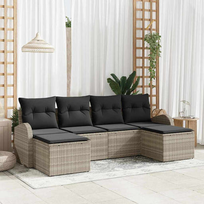 Havesofa Sæt Med Pude 6 Dele Poly Rattan - Variant 3346152