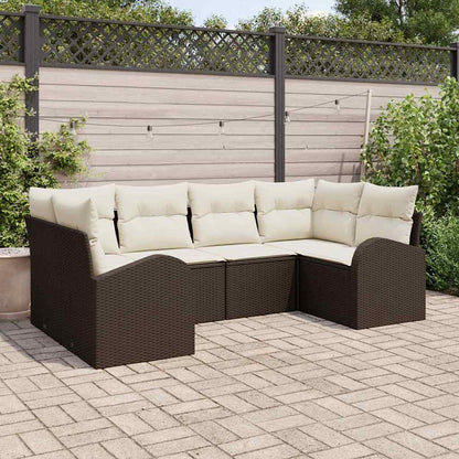 Havesofa Sæt Med Pude 6 Dele Poly Rattan