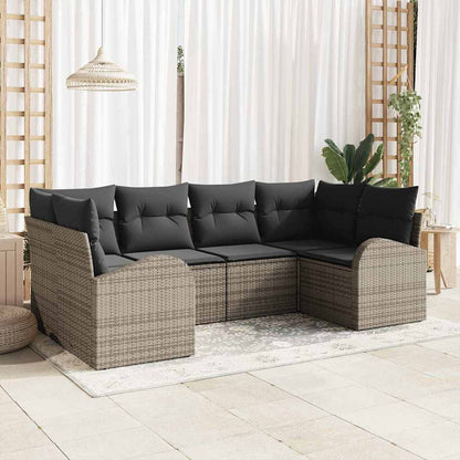 Havesofa Sæt Med Pude 6 Dele Poly Rattan