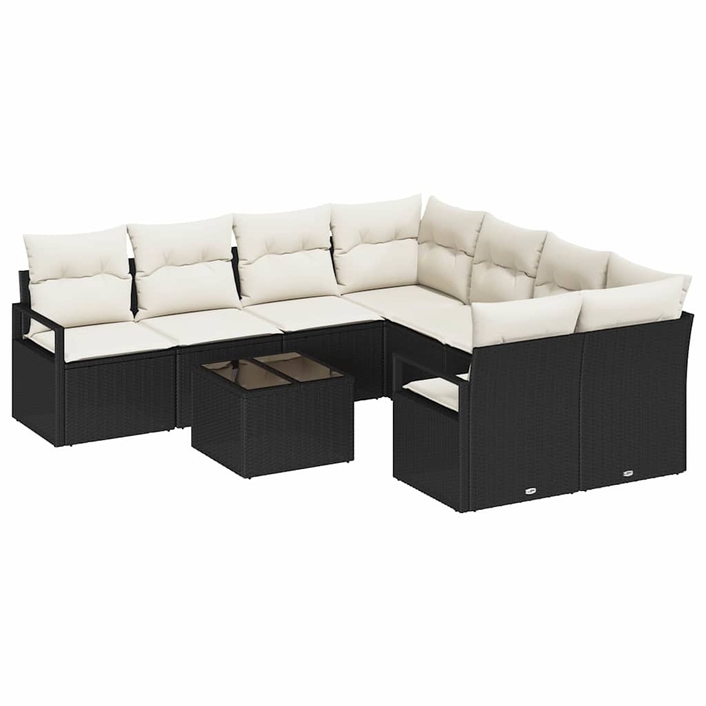 Sofa Sæt Med Pude 9 Dele Polyrattan - Billede 2