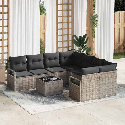 Sofa Sæt Med Pude 9 Dele Polyrattan