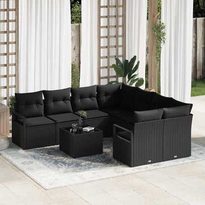 Sofa Sæt Med Pude 9 Dele Polyrattan