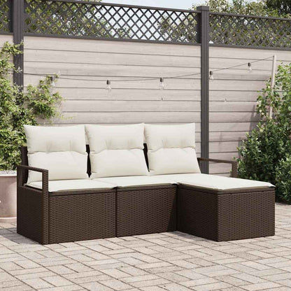 Sofa Sæt Med Pude 4 Dele Polyrattan