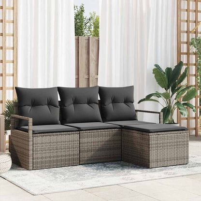 Sofa Sæt Med Pude 4 Dele Polyrattan