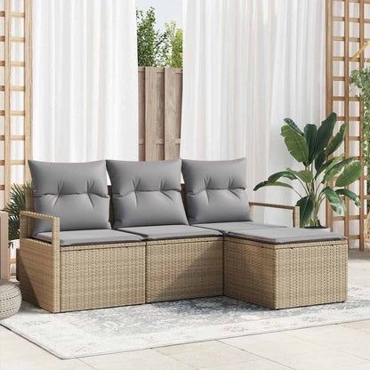 Sofa Sæt Med Pude 4 Dele Polyrattan