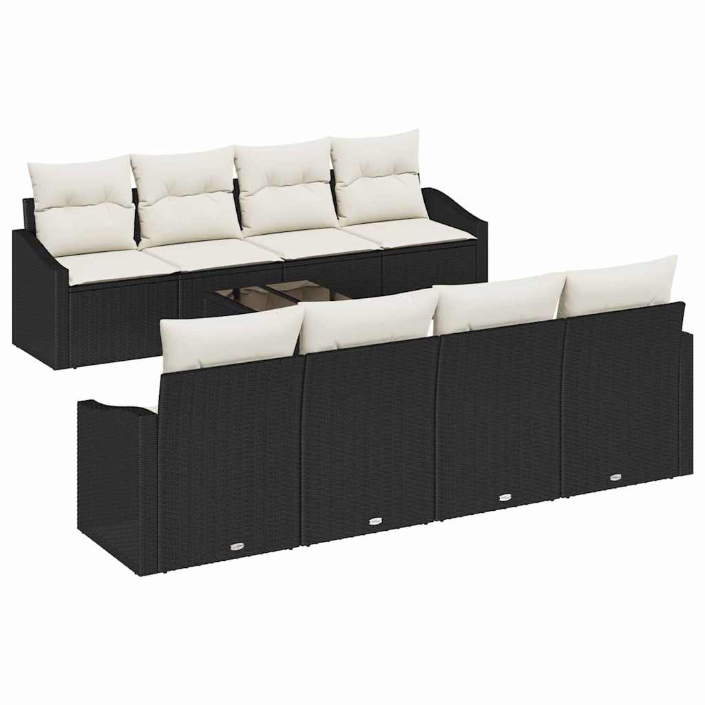 Sofa Sæt Med Pude Med Pude 9 Dele Polyrattan - Billede 2