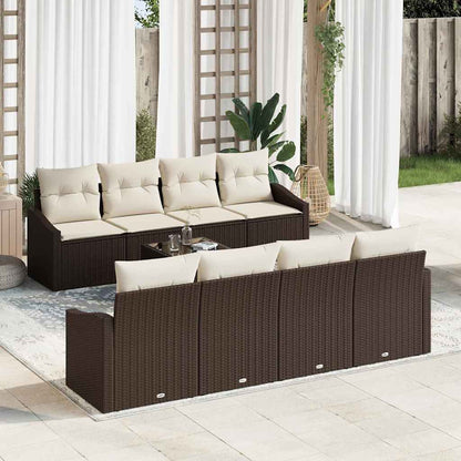 Sofa Sæt Med Pude Med Pude 9 Dele Polyrattan - Variant 3346648