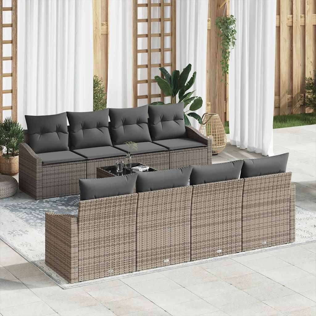 Sofa Sæt Med Pude Med Pude 9 Dele Polyrattan - Variant 3346649