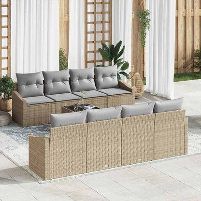Sofa Sæt Med Pude Med Pude 9 Dele Polyrattan - Variant 3346650