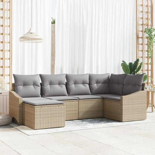 Sofa Sæt 6 Stk. Polyrattan - Hovedbillede