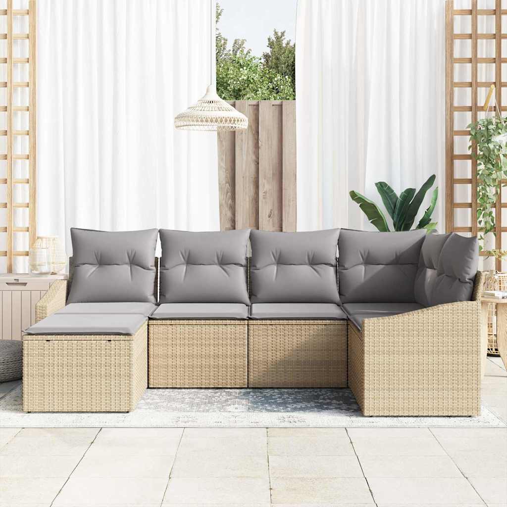 Sofa Sæt 6 Stk. Polyrattan - Billede 3