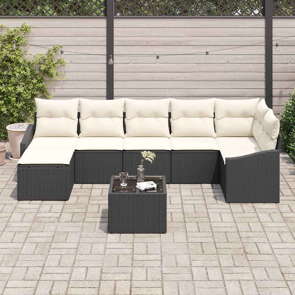 Sofa Sæt Med Pude 8 Dele Polyrattan - Billede 3