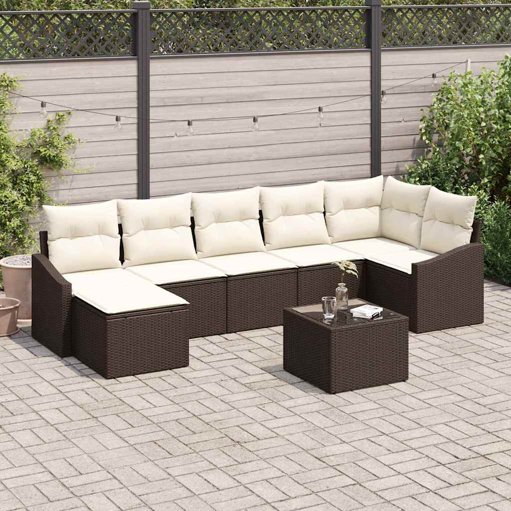 Sofa Sæt Med Pude 8 Dele Polyrattan