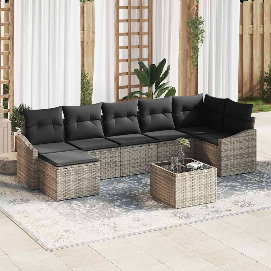 Sofa Sæt Med Pude 8 Dele Polyrattan