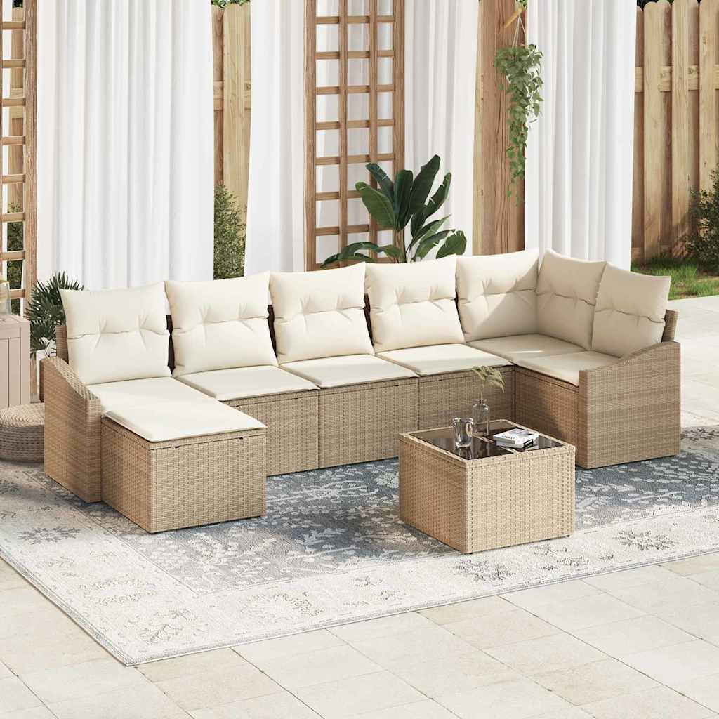 Sofa Sæt Med Pude 8 Dele Polyrattan