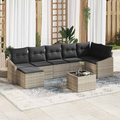 Sofa Sæt Med Pude 8 Dele Polyrattan