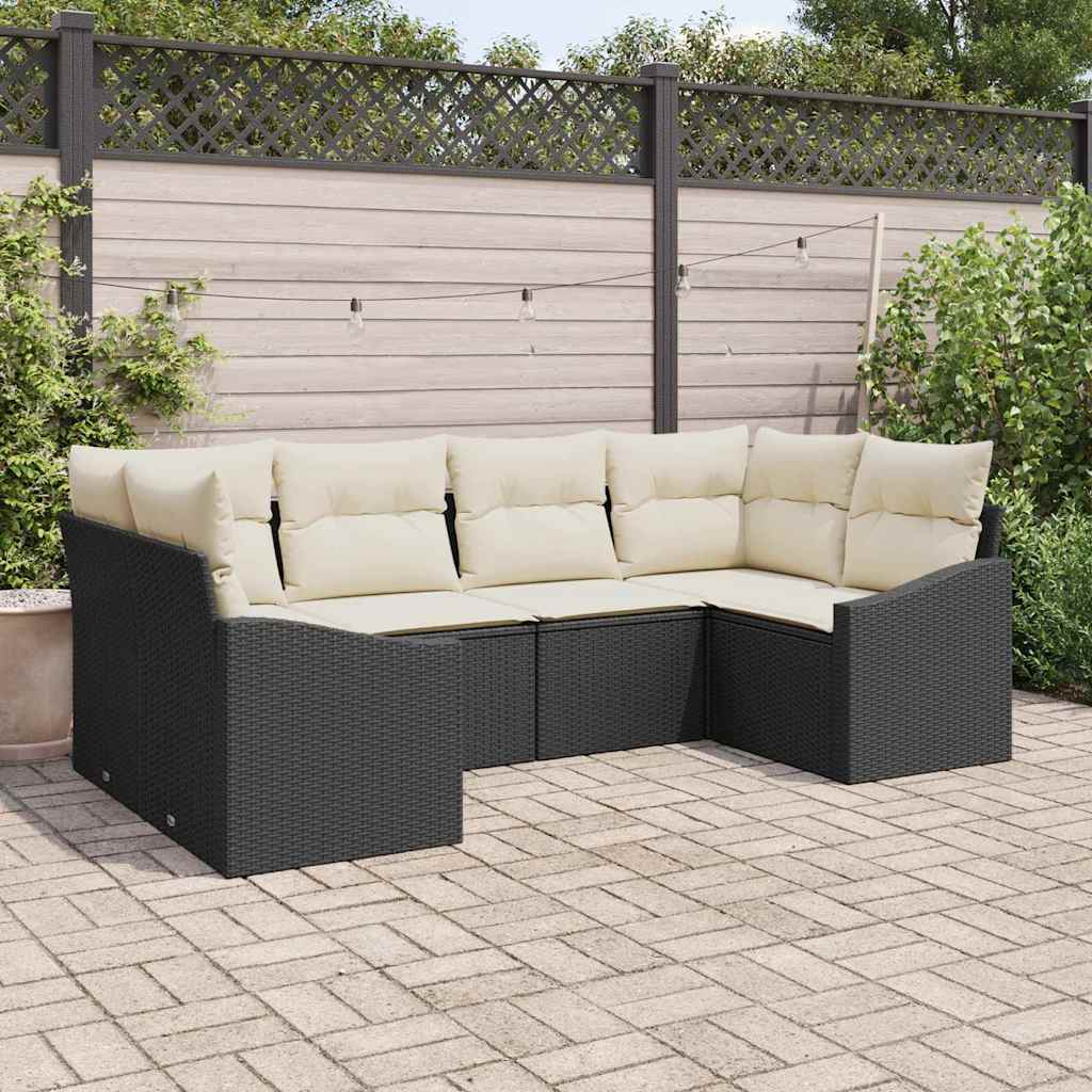 Sofa Sæt Med Pude 6 Dele Polyrattan - Hovedbillede