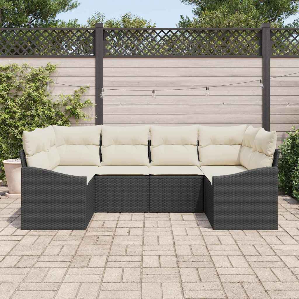 Sofa Sæt Med Pude 6 Dele Polyrattan - Billede 3