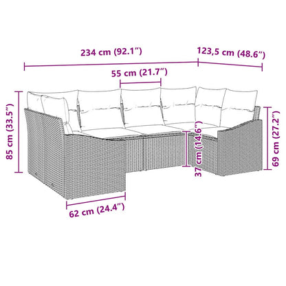 Sofa Sæt Med Pude 6 Dele Polyrattan - Billede 8