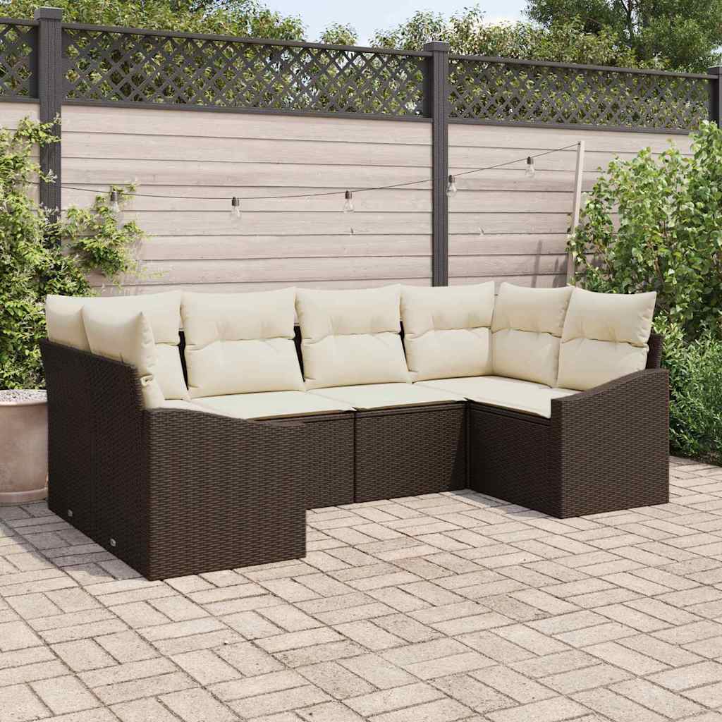 Sofa Sæt Med Pude 6 Dele Polyrattan