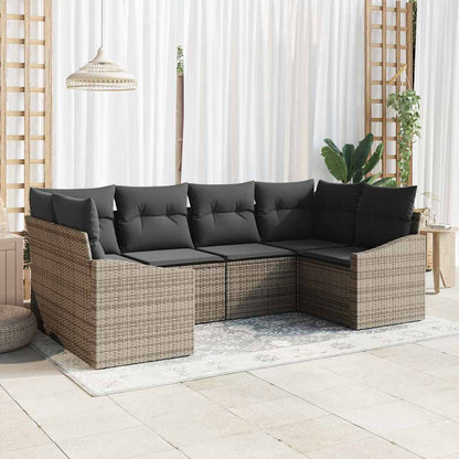 Sofa Sæt Med Pude 6 Dele Polyrattan