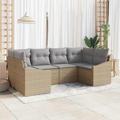 Sofa Sæt Med Pude 6 Dele Polyrattan