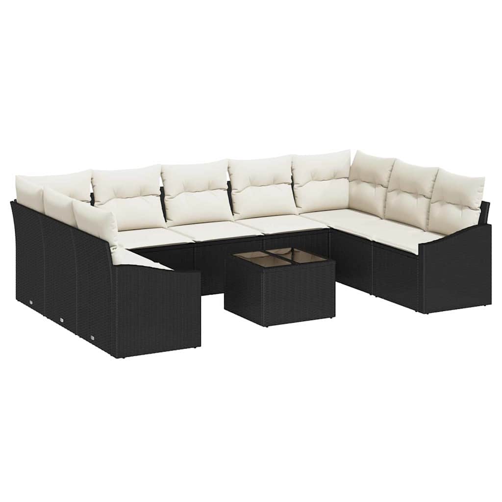 Sofa Sæt Med Pude 10 Dele Polyrattan - Billede 2