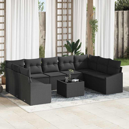 Sofa Sæt Med Pude 10 Dele Polyrattan