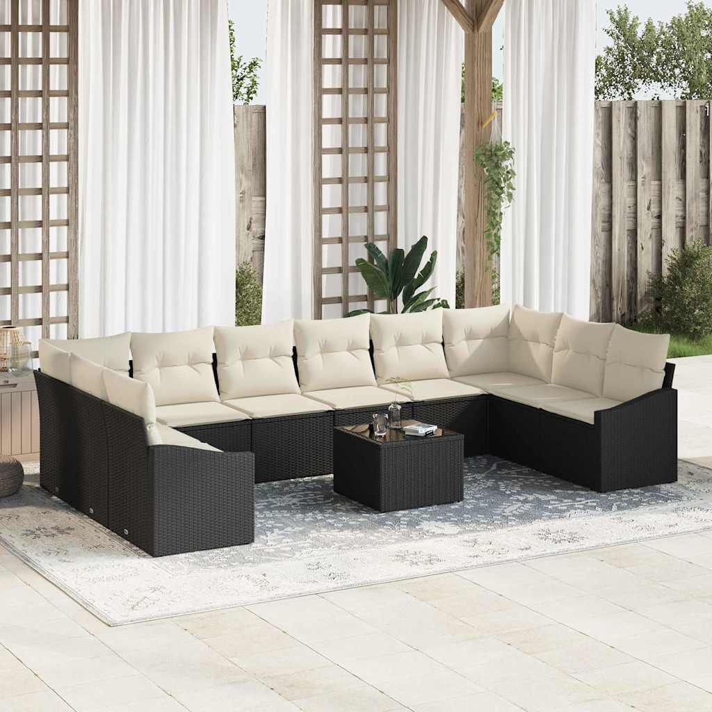Sofa Sæt Med Pude 11 Dele Polyrattan - Hovedbillede