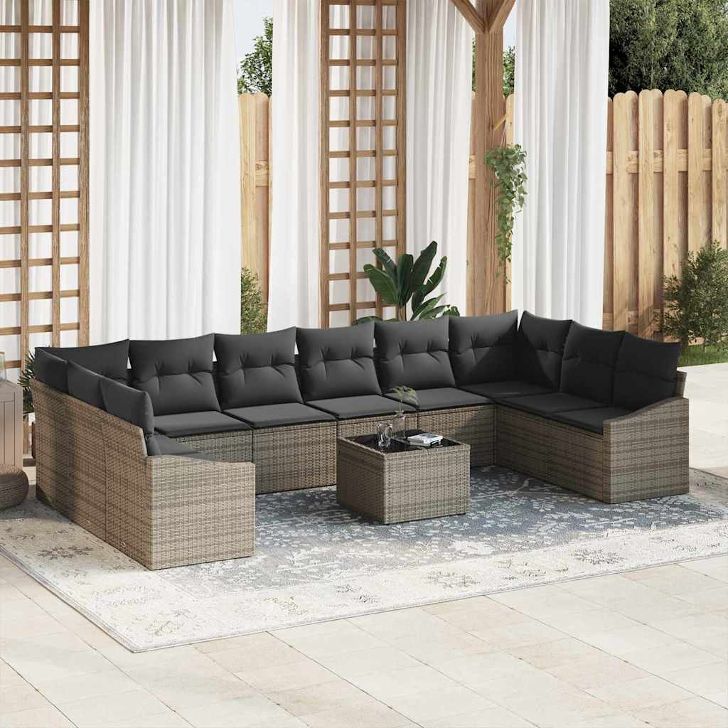 Sofa Sæt Med Pude 11 Dele Polyrattan