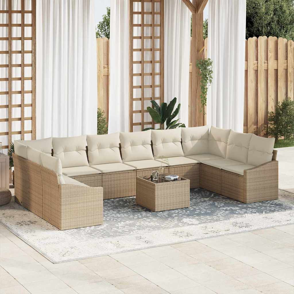 Sofa Sæt Med Pude 11 Dele Polyrattan