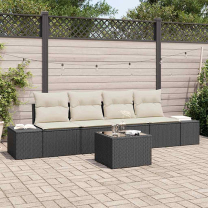 Sofa Sæt Med Pude Med Pude 5 Dele Polyrattan - Hovedbillede