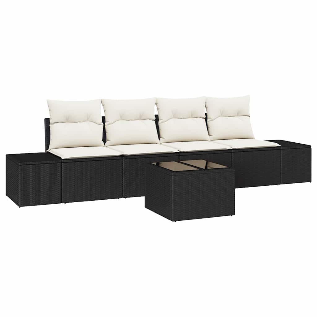 Sofa Sæt Med Pude Med Pude 5 Dele Polyrattan - Billede 2