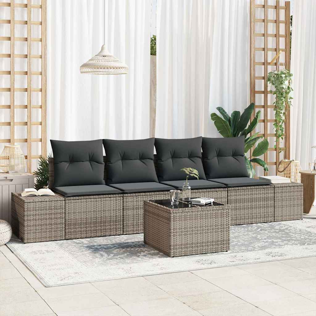 Sofa Sæt Med Pude Med Pude 5 Dele Polyrattan