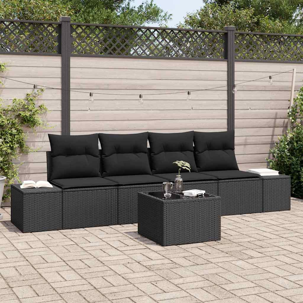 Sofa Sæt Med Pude Med Pude 5 Dele Polyrattan