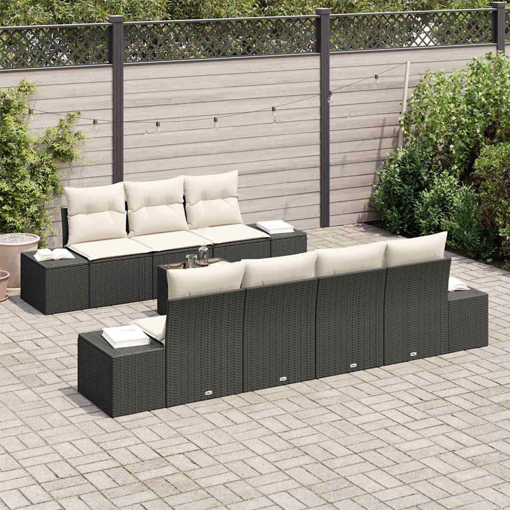 Havesofa Sæt Med Pude 8 Dele Polyrattan - Billede 3